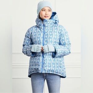 Hill House Trailing Vine Blue The Reversible Edie Puffer Ski Jacket✨
